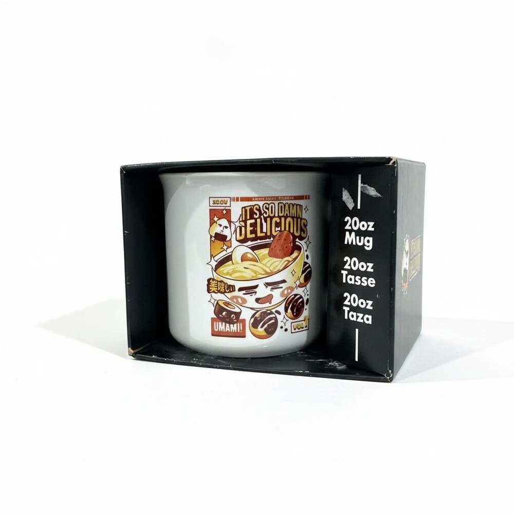 It's So Damn Delicious 20oz Ceramic Mug Anime Ramen Design by Ilustrata
